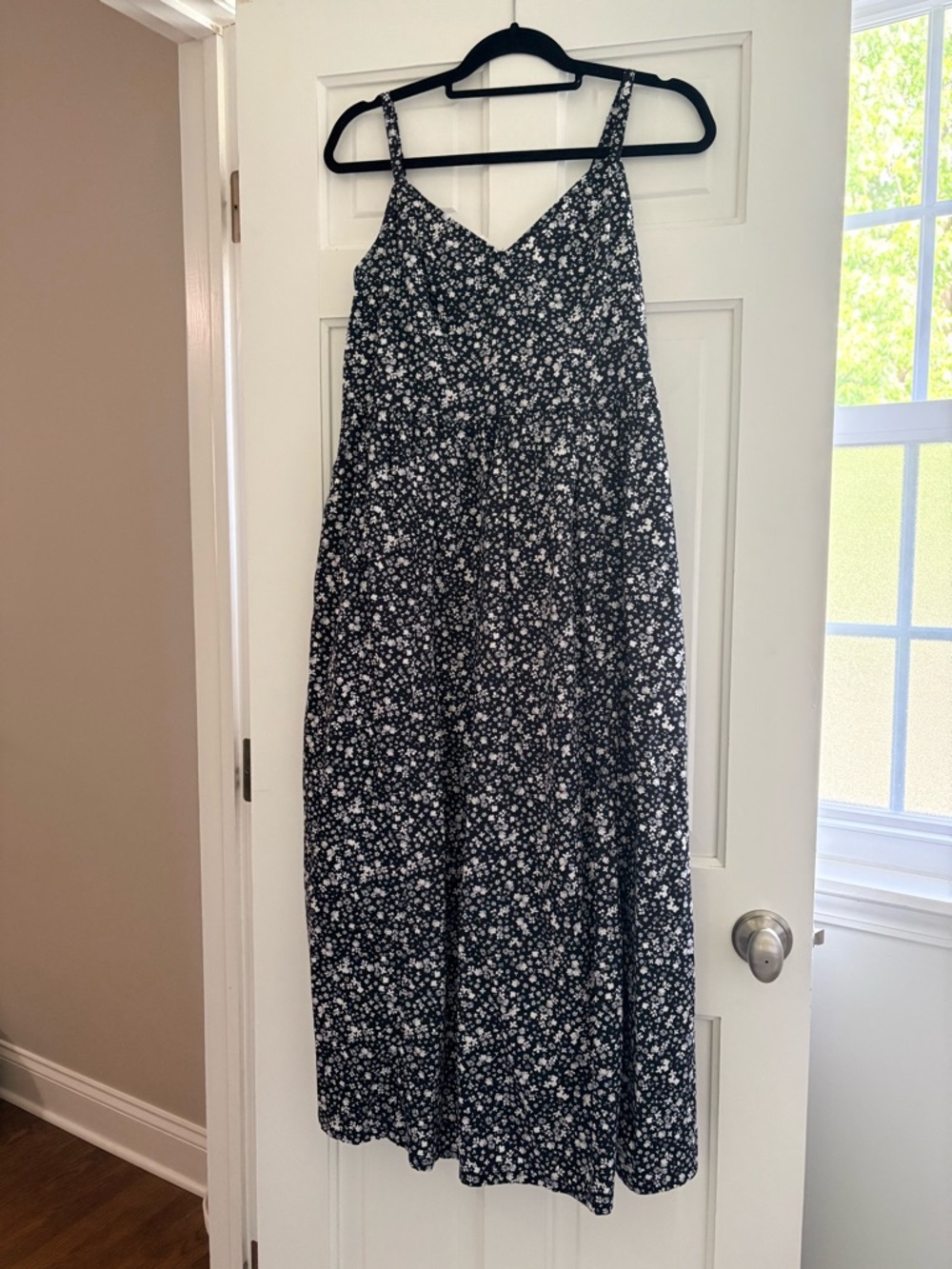 Old Navy Black and White Floral Maxi Dress